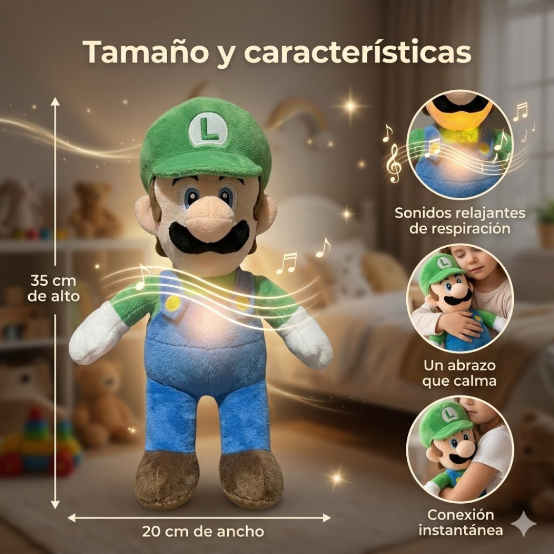Peluches que Respiran Mario y Luigi Bros